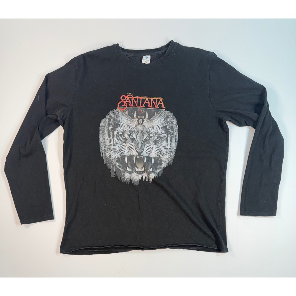 Santana IV Band Graphic Long Sleeve T-Shirt Black Vagary & Easy Mens XL